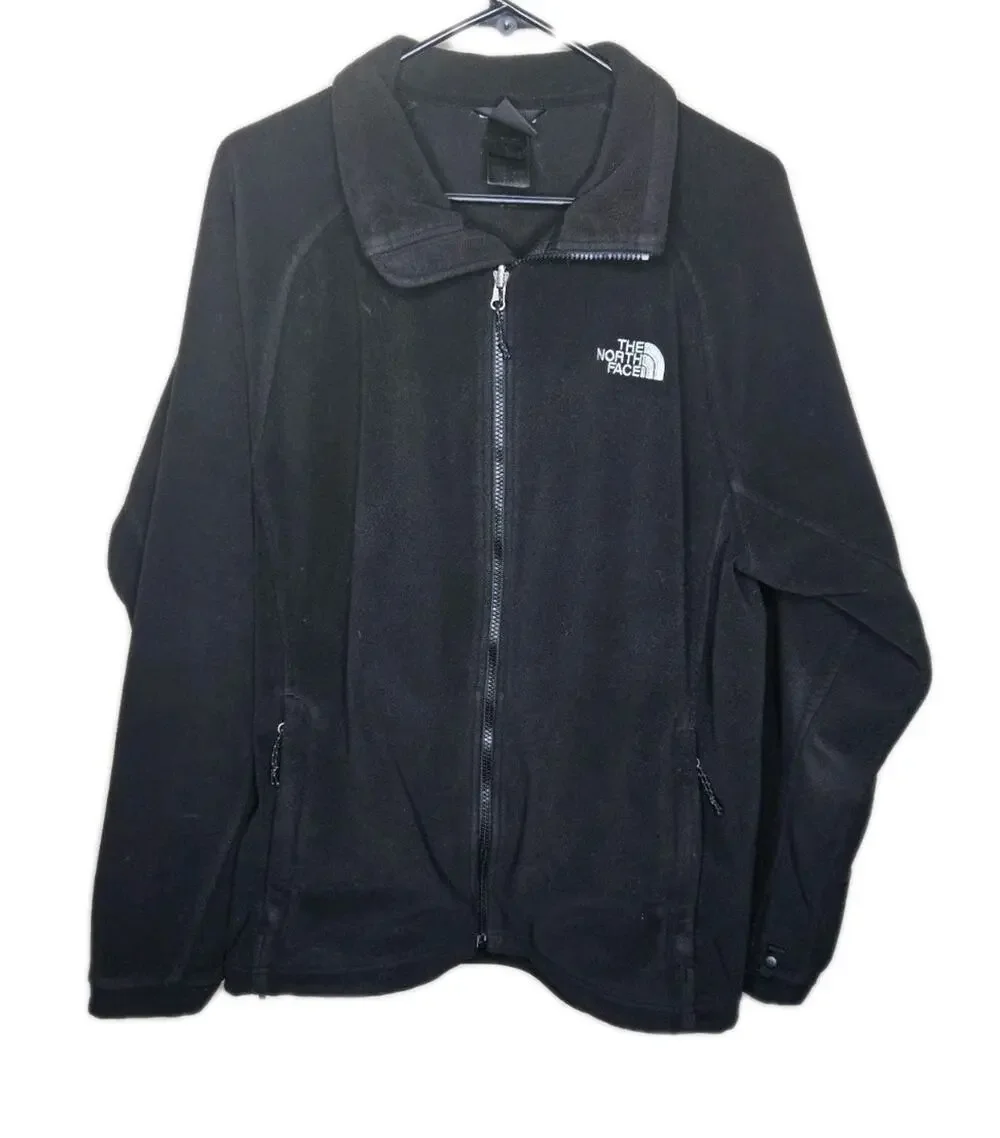 The North Face Full Zip Fleeced Jacked Hand Pockets Men’s Black Size Large